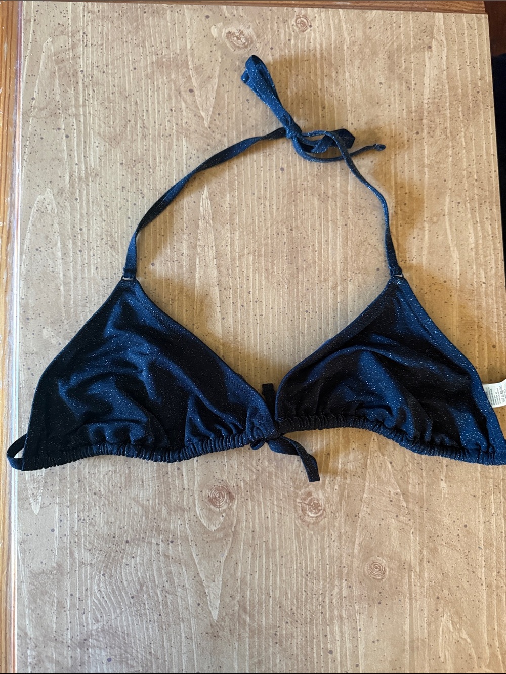Old Navy Black Sparkle Triangle Bikini Top